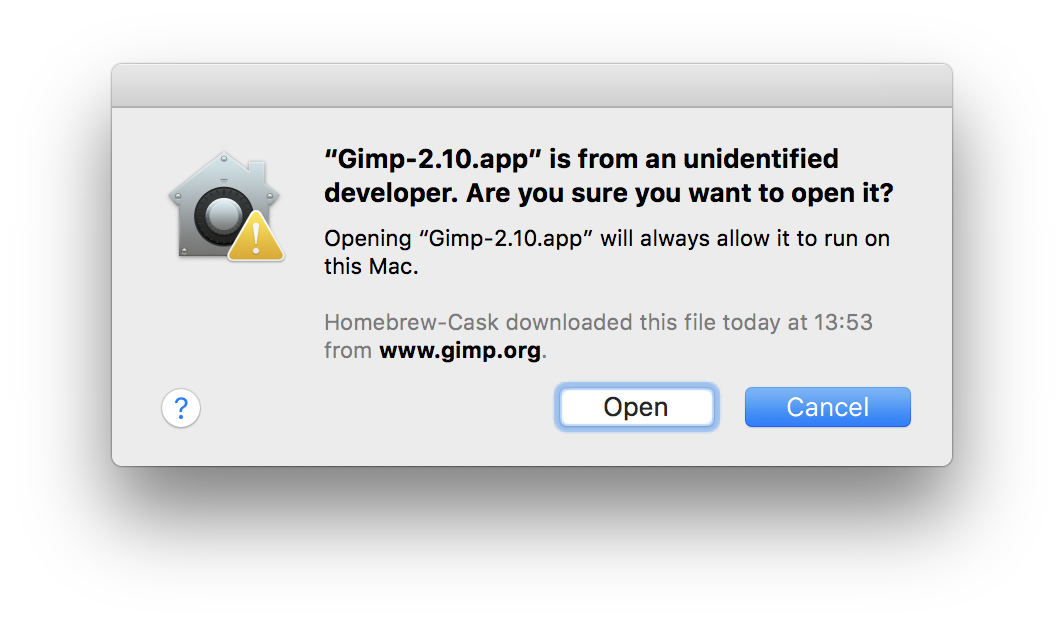 Gatekeeper unidentified developer open prompt